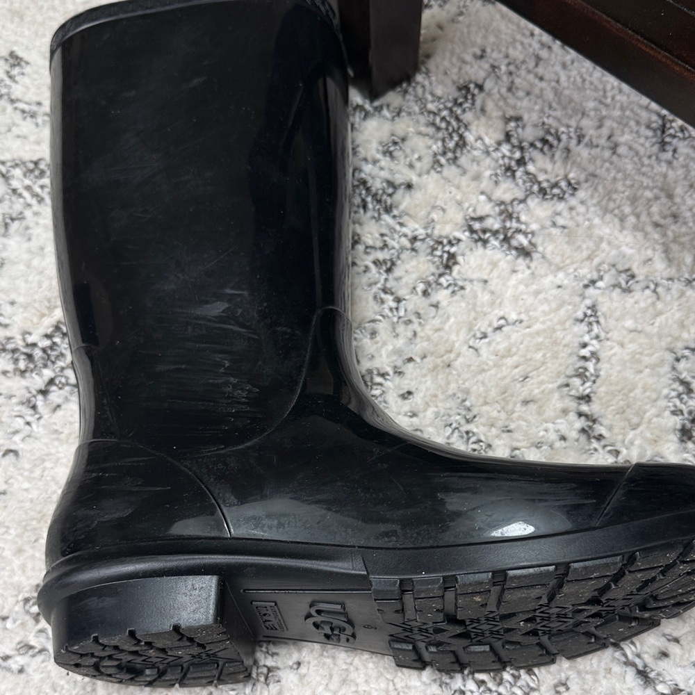 UGG Glossy Black Knee-High Rain Boots - Picture 5 of 7